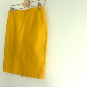 Yellow Jcrew pencil skirt